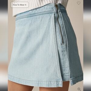 NWT J. Crew Denim Skirt Montauk Light Wash Blue Size 14 Women's